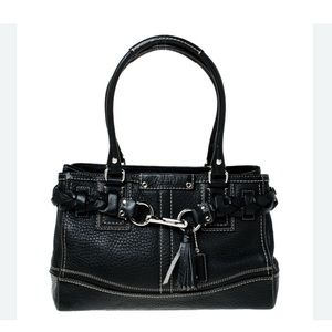 Coach Hampton Black Pebbled Leather Purse